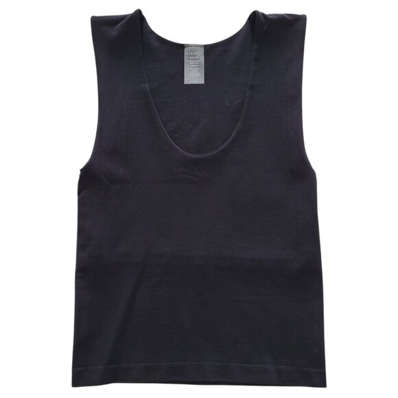 Dynamic Tops - Dynamic Seamless Tank Top Deep Scoop Neck Black Onesize Athletic Athleisure